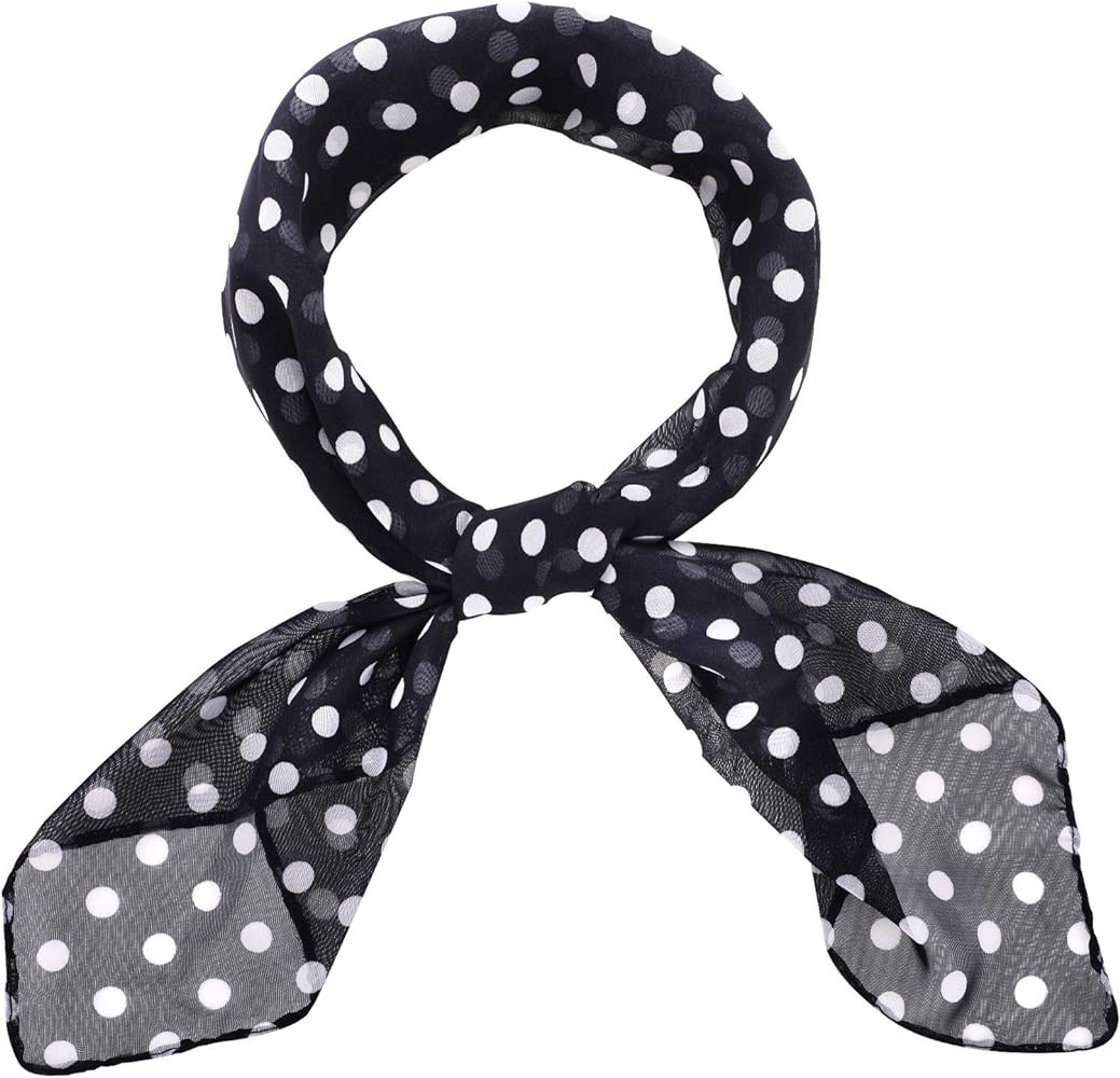 Boao 1950s Chiffon Scarf Polka Dot Retro Hair Tie 50s Sheer Square Neck Head Scarf Vintage Necker... | Amazon (US)