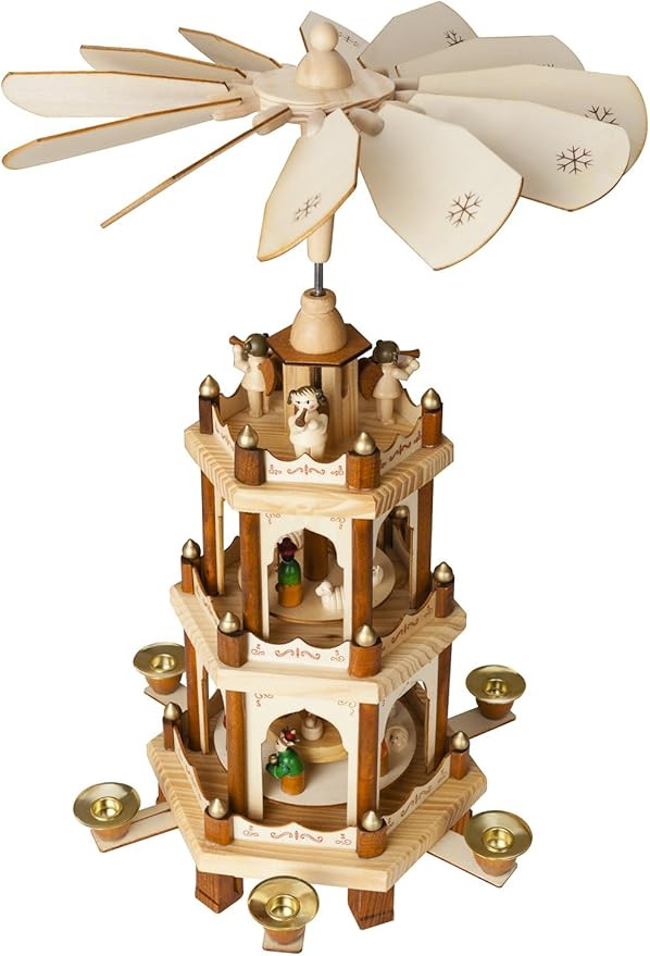 BRUBAKER Wooden Christmas Pyramid - 18 Inches - 3 Tier Carousel - Nativity Play | Amazon (US)