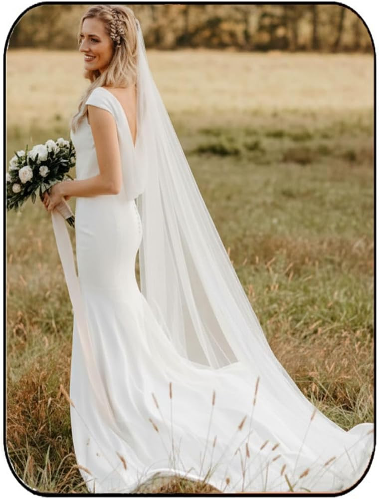 HEREAD Long Cathedral Wedding Veil Bridal Tulle Veils for Women | Amazon (US)