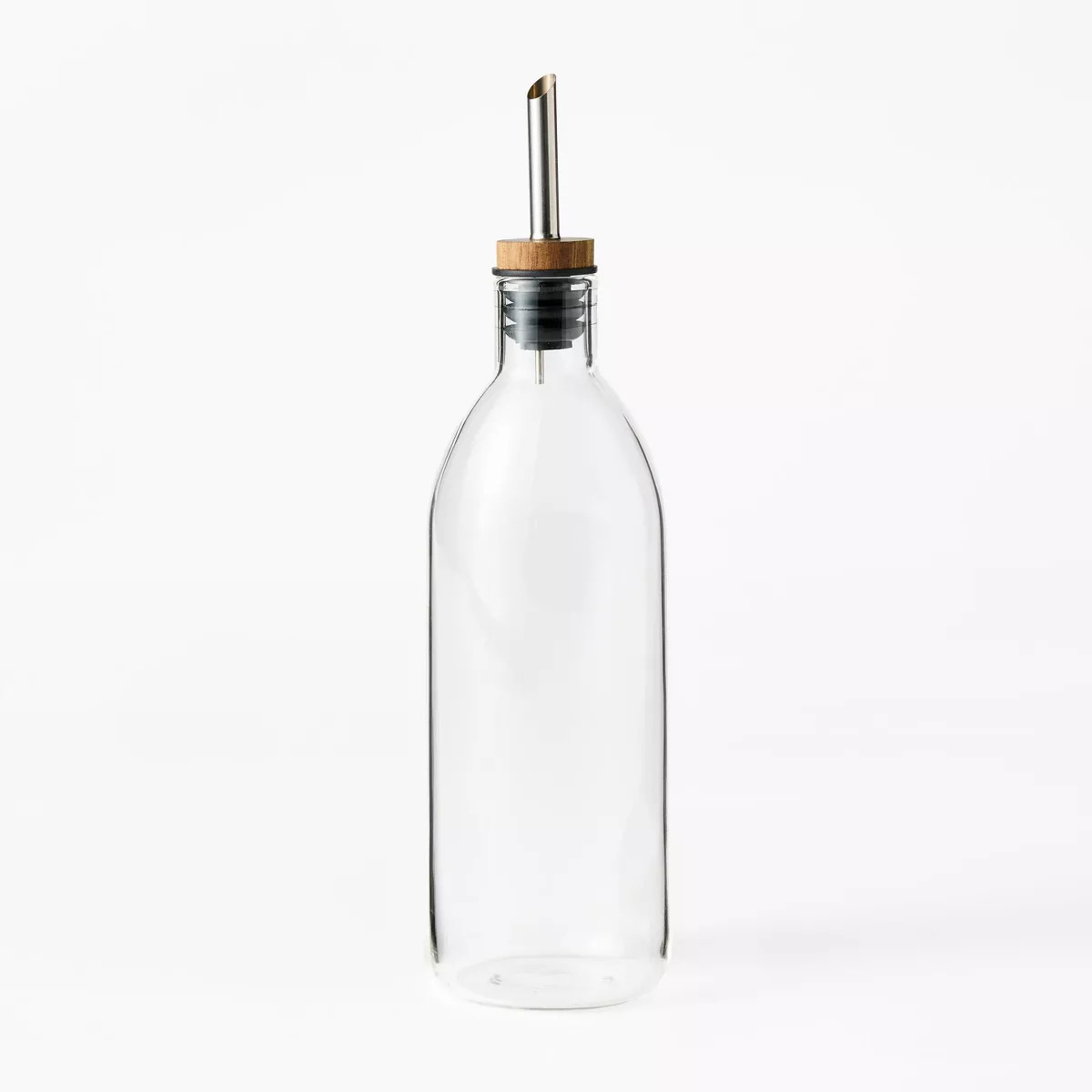 Glass Olive Oil Bottle - Figmint™: Clear Glass Oil Dispenser with Stainless Steel & Silicone Li... | Target