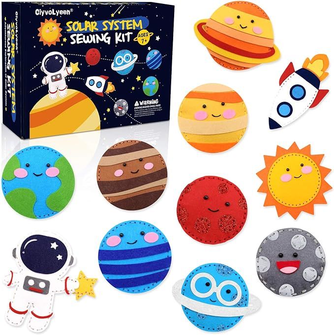 CiyvoLyeen Space Sewing Kit for Kids Solar System DIY Activity Kids Felt Craft Supplies for Girls... | Amazon (US)