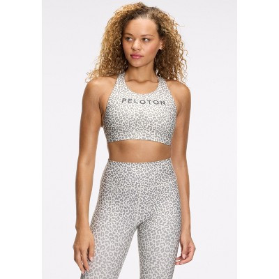 Peloton Women's Cadent V-Back Bra, Stone Animal Print, L | Target