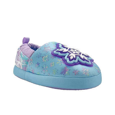 Toddler Girls' Frozen Light-Up Slippers - Blue 5T-6T: Elsa & Anna, Slip-On, Closed Round Toe | Target