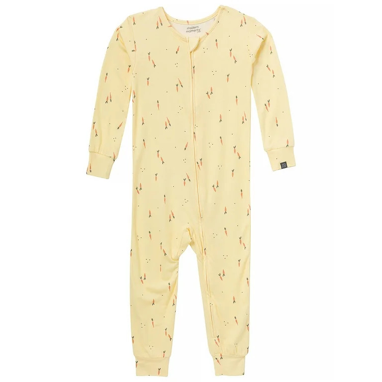 Modern Moments by Gerber Baby & Toddler Neutral Super Soft Easter One-Piece Pajama, Sizes 0/3 Mon... | Walmart (US)
