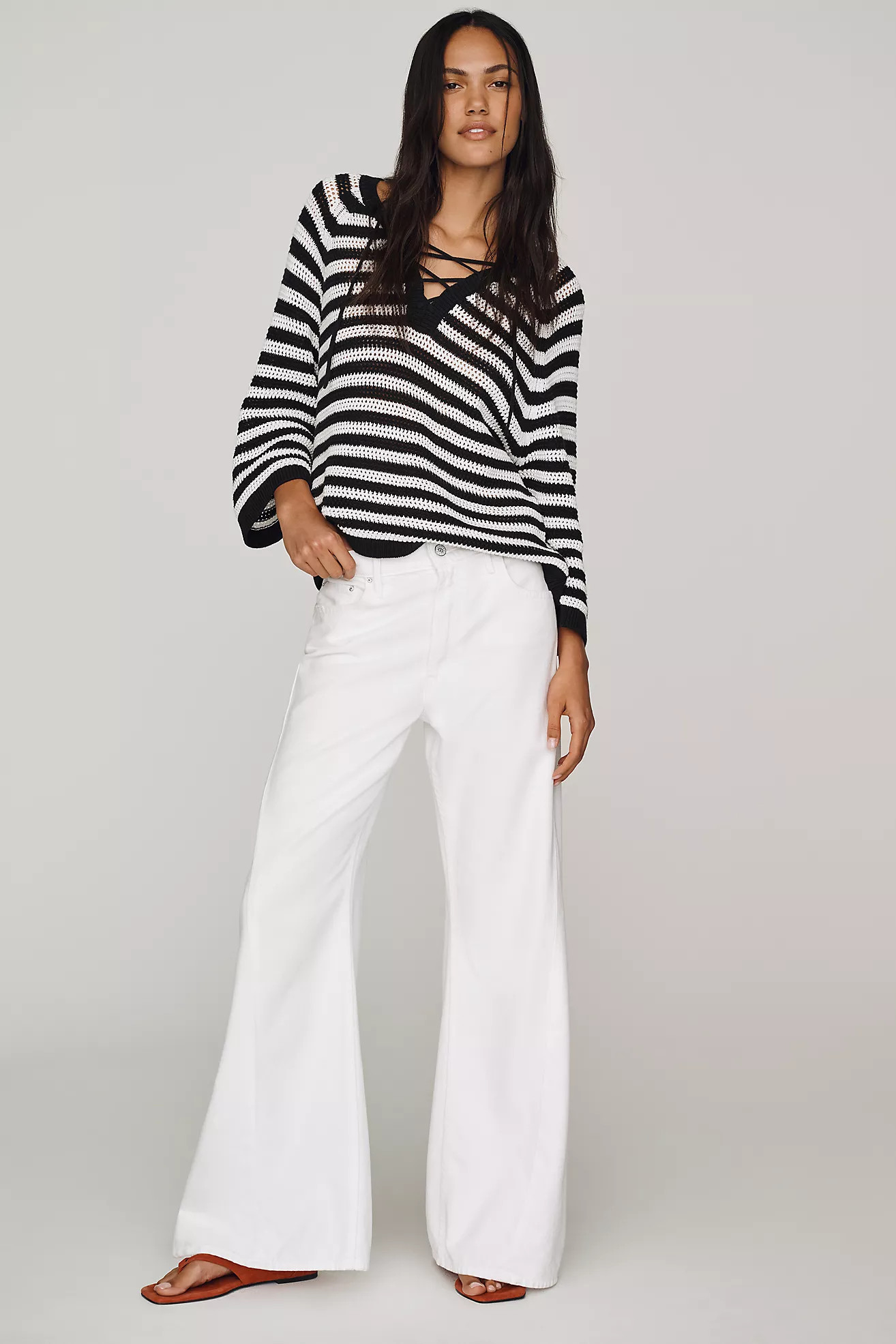 MOTHER Lemon Twist Skimp High-Rise Flare Jeans | Anthropologie (US)