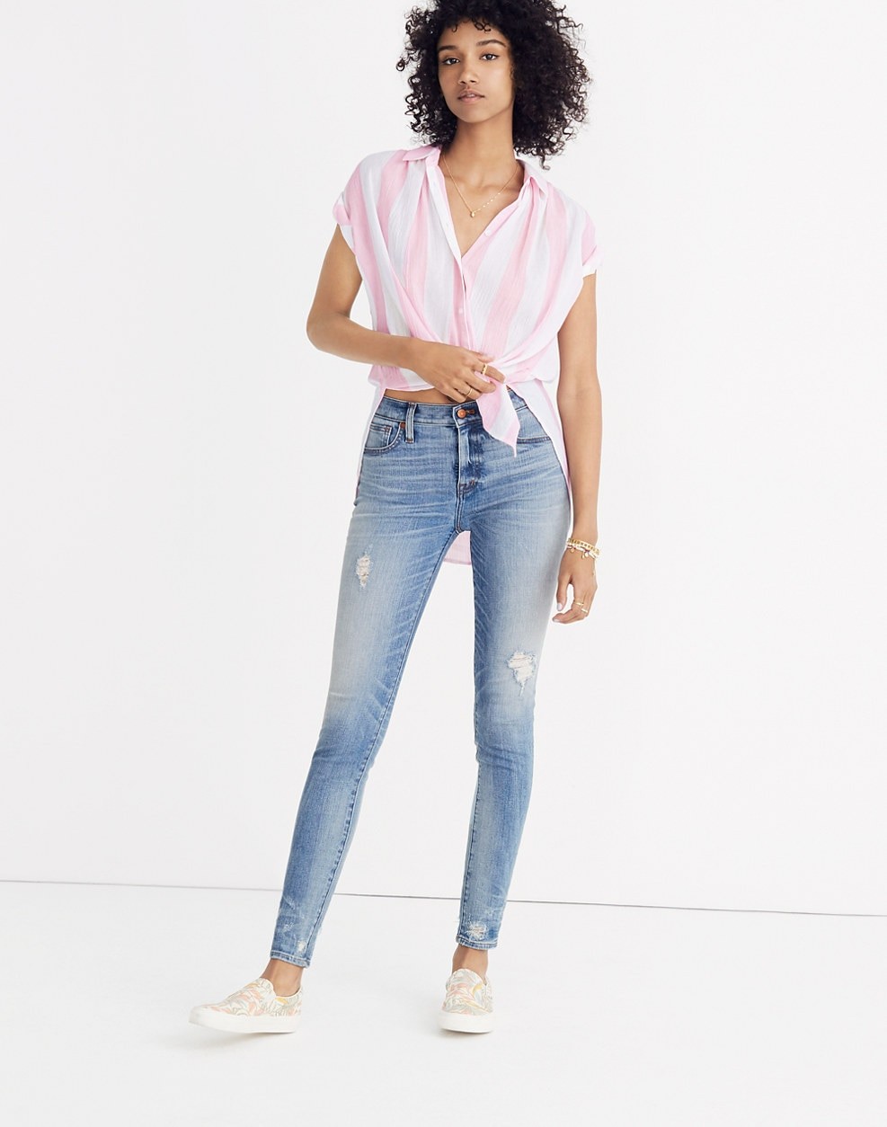 9" High-Rise Skinny Jeans: Destructed-Hem Edition | Madewell