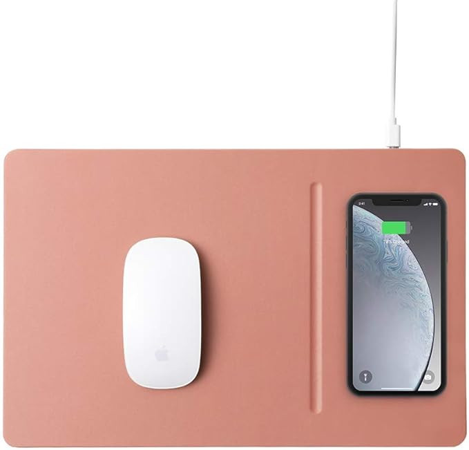 POUT HANDS3 PRO Large Qi Wireless Charging Mouse Pad Mat for iPhone, Airpod, Samsung Galaxy (Rose... | Amazon (US)
