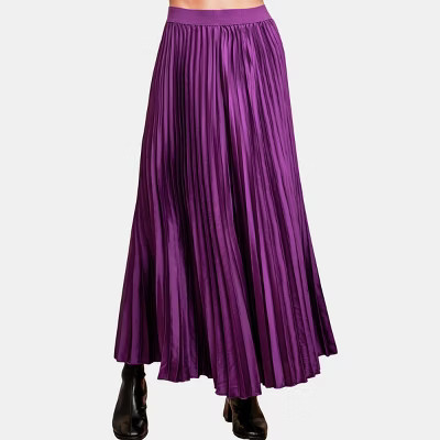 Women's Pleated Maxi Skirt in Rich Purple Hue - Cupshe-M-Purple | Target