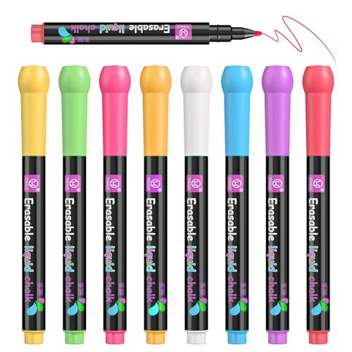 Geokay Liquid Chalk Markers for LED Drawing Board - 8-Color Fine Tip, Wet & Dry Erase, Compatible with Acrylic Note Boards, Light Up Drawing Board, Glass &Whiteboards for Home, Classroom & Office | Amazon (US)