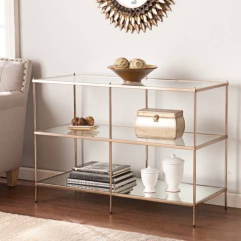 Knox 42" Wide Modern Luxe Metallic Gold and Glass Console Table - #39G47 | Lamps Plus | Lamps Plus