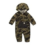 Carhartt baby boys Knit Long Sleeve Hoodneck Coverall Overalls, Black Blind Duck Camo, 18 Months US | Amazon (US)