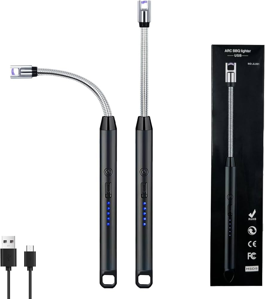 Amazon.com: 2 PCS Candle Lighter, Electric Lighter Arc Windproof Flameless with 360° Flexible Ne... | Amazon (US)