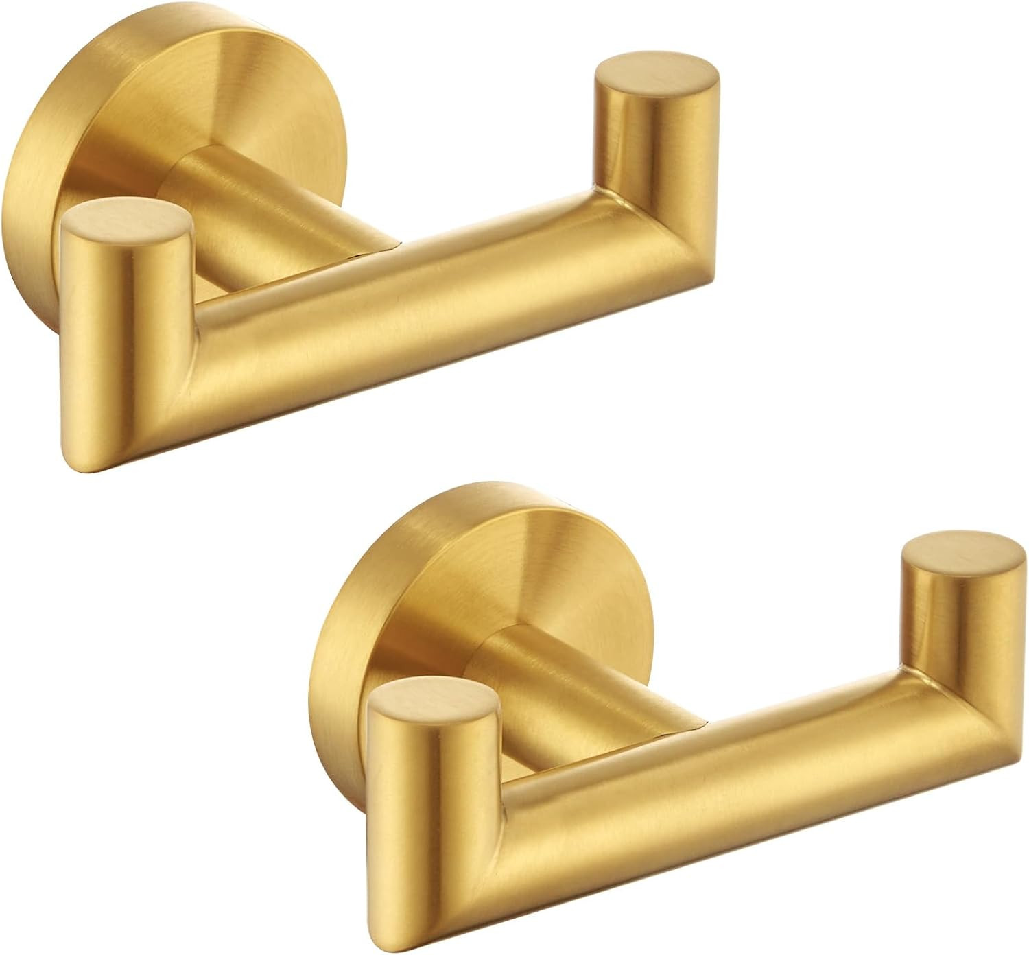 Angle Simple Towel Double Hook Brushed Gold 2 PCS, SUS304 Stainless Steel Bathroom Hand Towel Hol... | Amazon (US)