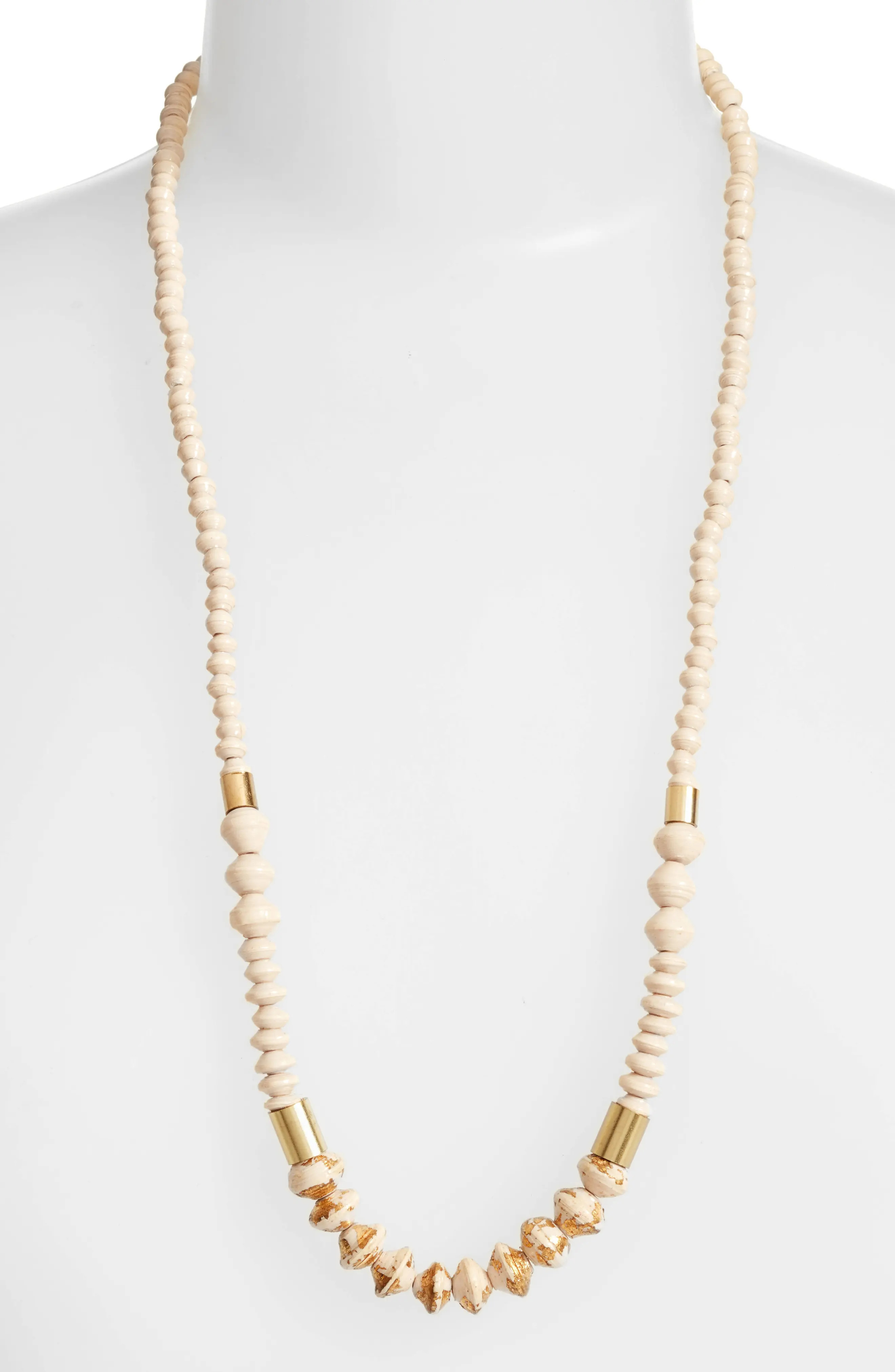 Dipped Ribbon Paper Bead Necklace | Nordstrom