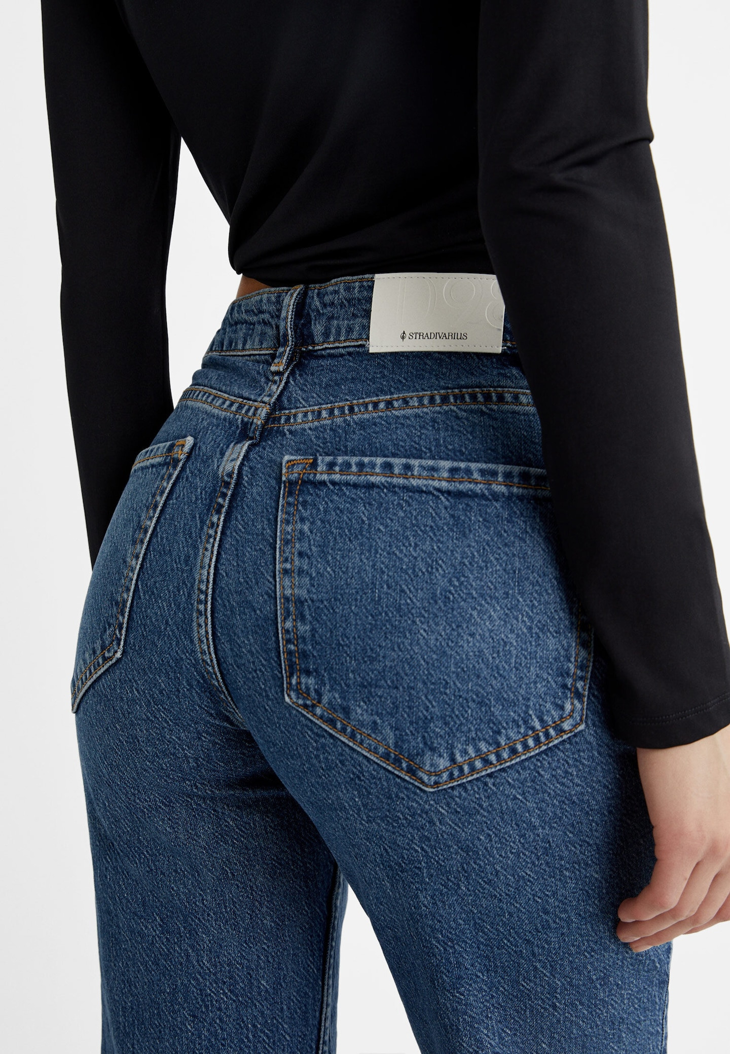 D98 straight-leg vintage effect jeans | Stradivarius (UK)