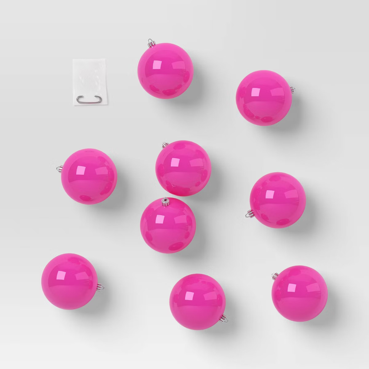 9ct 100mm Christmas Shatterproof Ornament Set Dark Hot Pink - Wondershop™ | Target