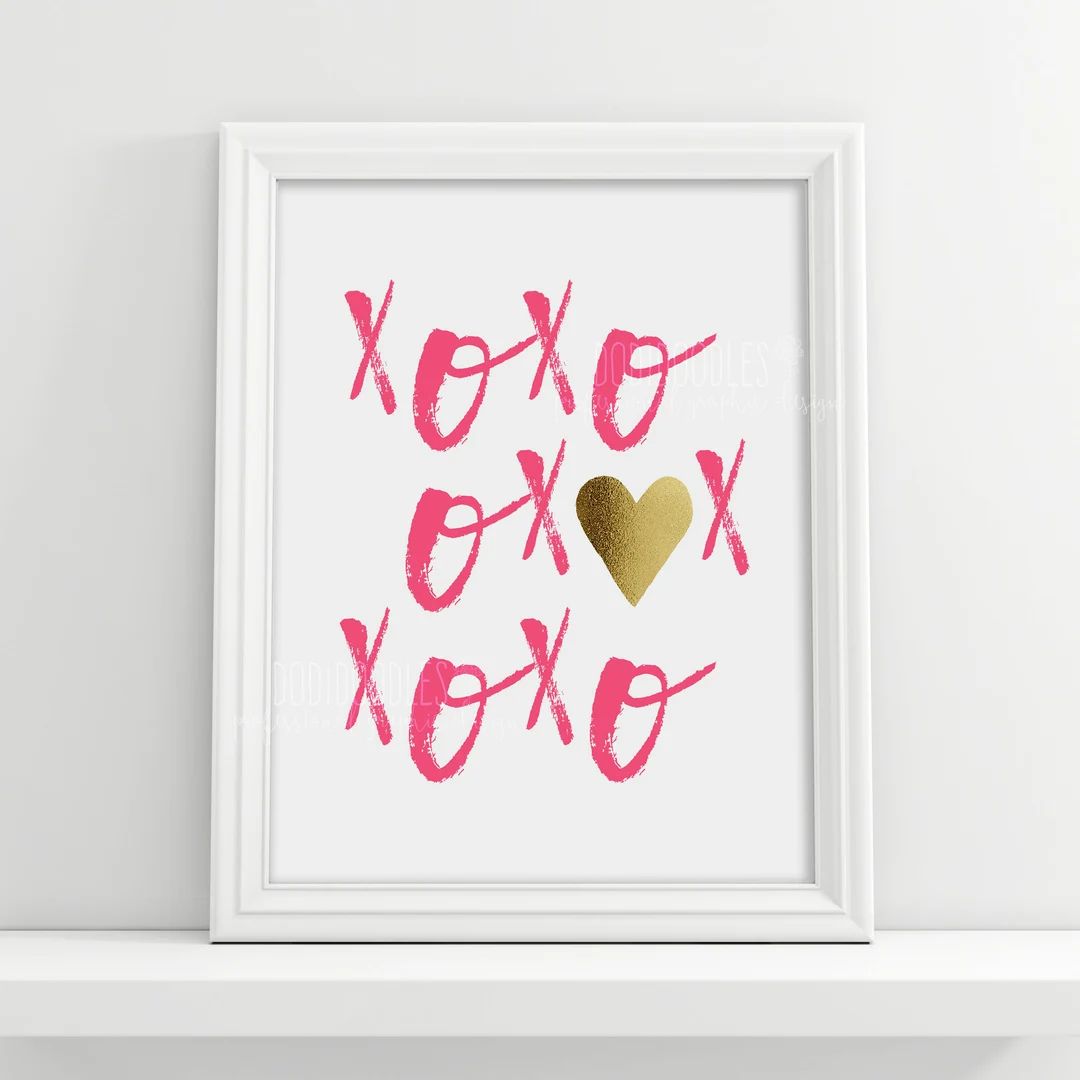 Xo Gold Heart Printable Xo Printable Xo Print Xo Sign Xo - Etsy | Etsy (US)