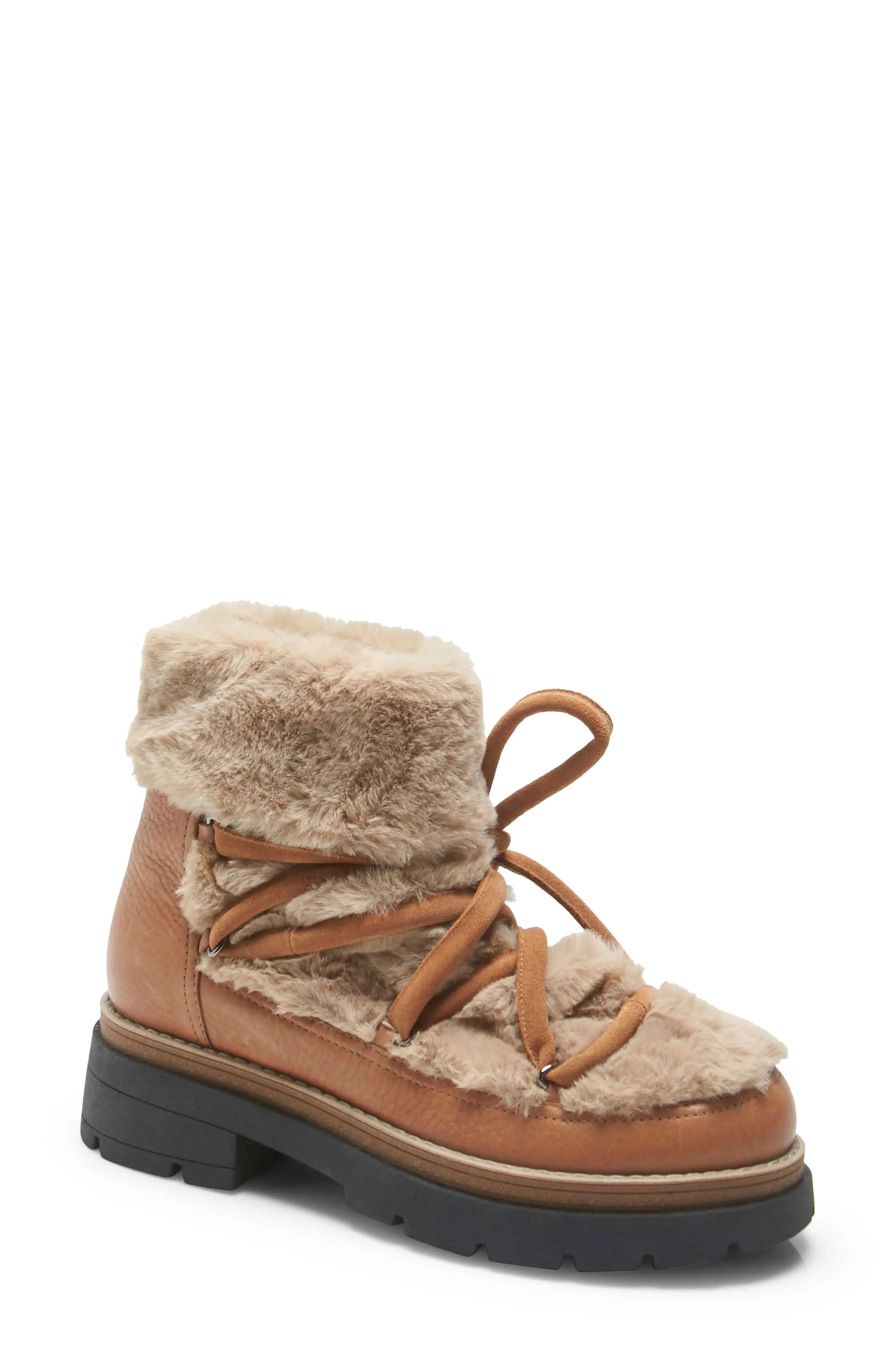Free People Polar Queen Faux Fur Boot, Size 7Us in Tan Combo at Nordstrom | Nordstrom