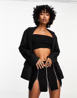 Bershka oversized blazer in black | ASOS (Global)