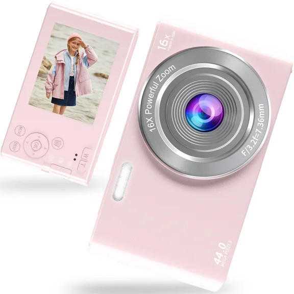 4K Digital Camera 64MP,Froura Dual-Screen Vlogging Camera,18X Zoom,64GB Card,2 Batteries,Point an... | Walmart (US)