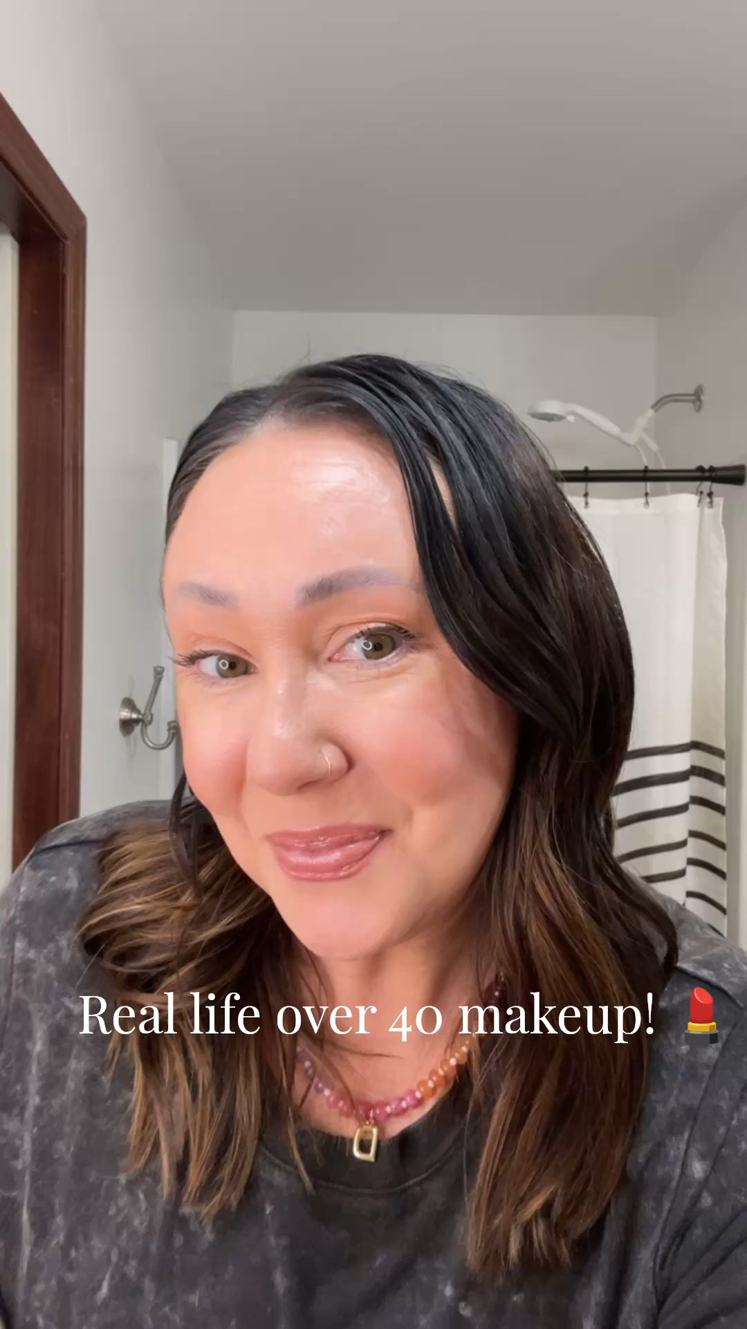 Today’s filter free, real life over 40 makeup look! 

Natural lip liner
Moon lip gloss
Nearly There lipstick
Light medium neutral foundation
Light neutral concealer
02 tinted sunscreen moisturizer 
Fair/light liquid bronzer
Sparkling rose multi stick
Maybelline highlighter available in a liquid form now 
All butta’d up bronzer as my eyeshadow
Dark brown eyebrow gel 
Ash brown eyebrow pencil
Espresso eyeliner 
Latte brown mascara 

#LTKBeauty #LTKmomlife #LTKOver40