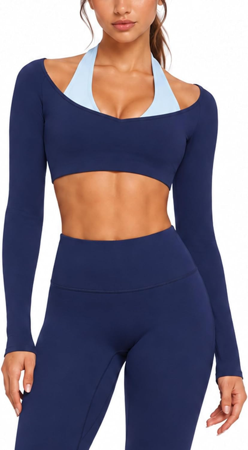 SUUKSESS Women 2 Piece Workout Sets Double Layer Padded Pilates Outfits | Amazon (US)