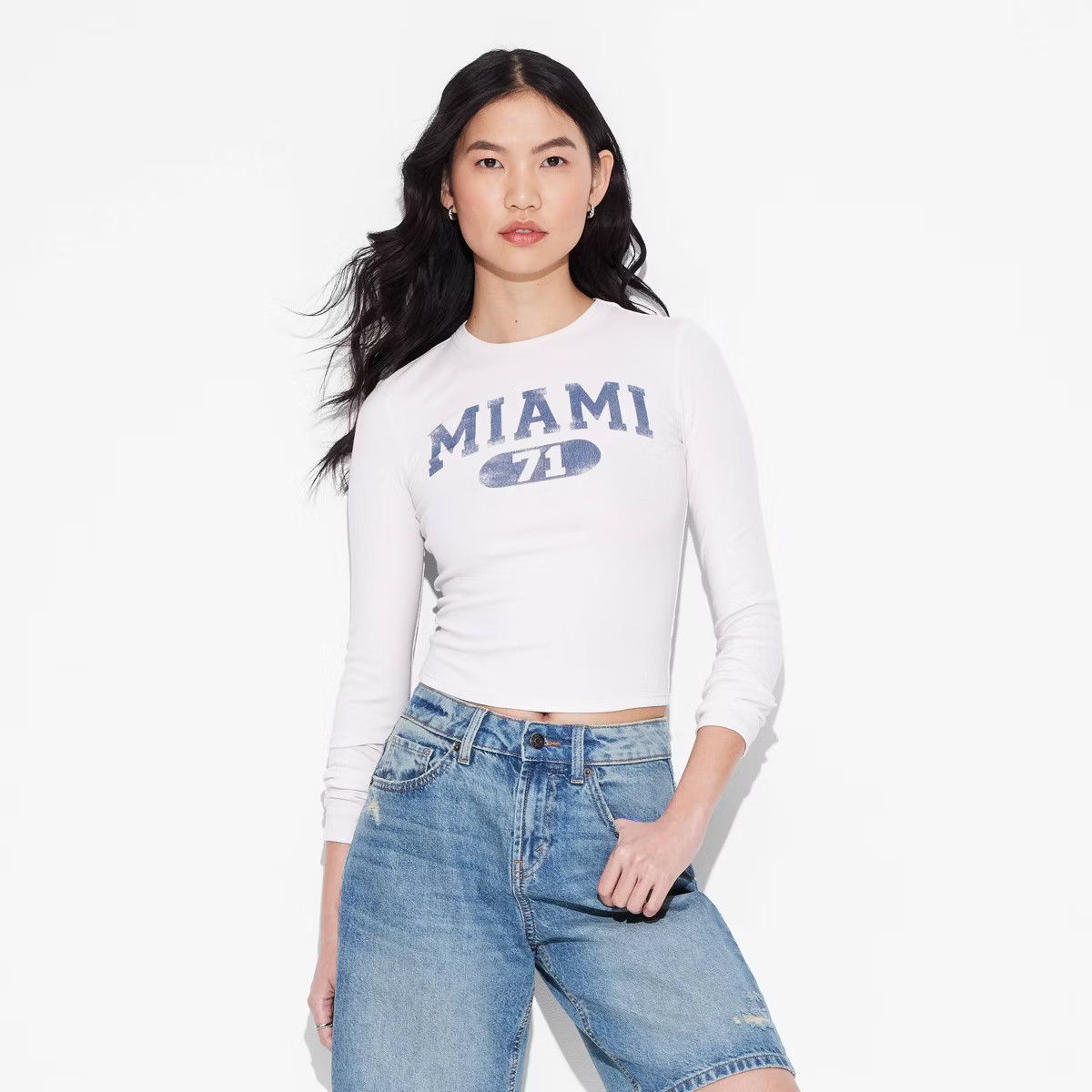 Women's Long Sleeve Graphic T-Shirt - Wild Fable™ Light Yellow L | Target