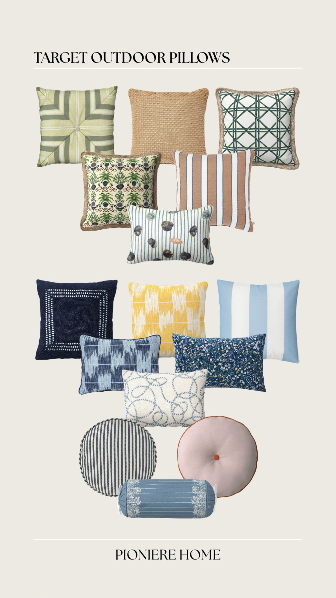 Target outdoor throw pillows. Affordable outdoor pillows, coastal home, blue and white pillows, studio McGee, hearth & hand, lumbar pillows 

#LTKSeasonal #LTKHome