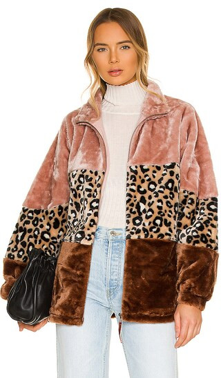 Elaina Faux Fur Jacket in Cliff Multi | Revolve Clothing (Global)