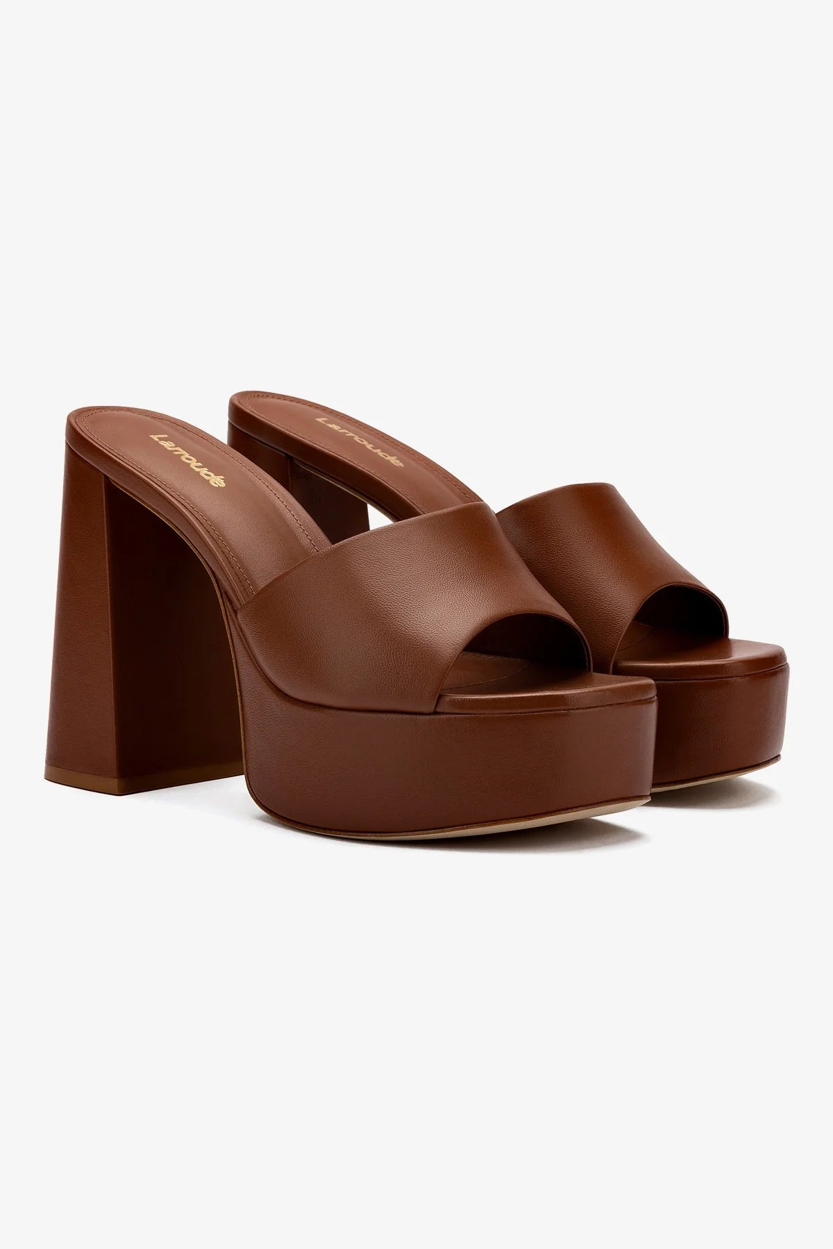 Dolly Mule In Caramel Leather | Larroude