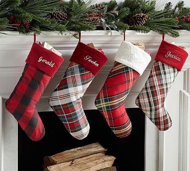 Personalized Plaid Stockings | Pottery Barn (US)