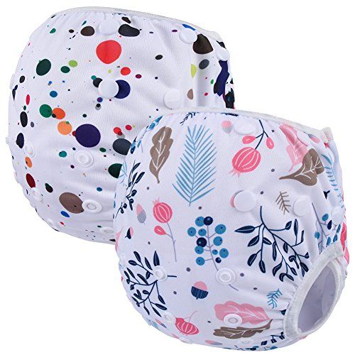 Storeofbaby 2pcs Baby Swim Diapers Waterproof Cover for Girls and Boys (Circle Leaf)… | Amazon (US)