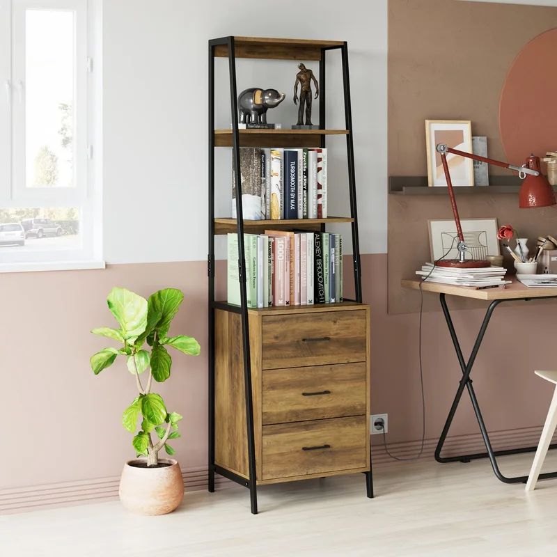 Stansbury 68.9'' H x 20.1'' W Iron Standard Bookcase | Wayfair North America