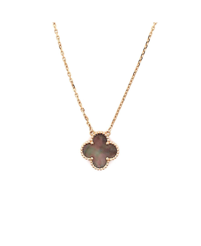 Pre-Owned Van Cleef & Arpels Vintage Alhambra Pendant Necklace 18K Rose Gold and Grey Mother of Pearl, 16.25 | Bloomingdale's (US)