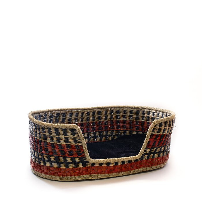 Multi-Coloured Seagrass Pet Bed with Cushion Small | La Redoute (UK)