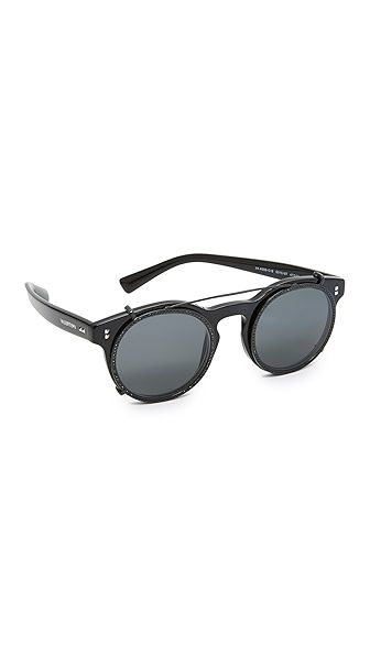 Valentino Rockstud Rivet Browbar Sunglasses | Shopbop