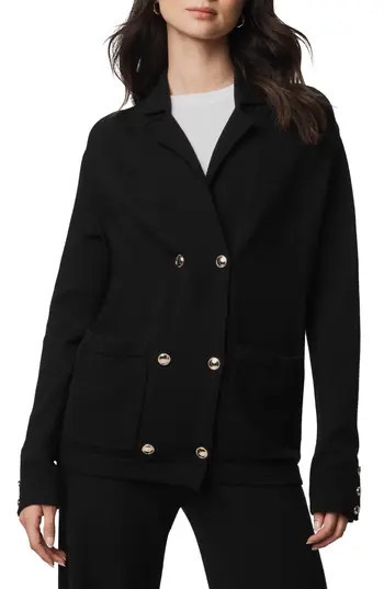 Splendid Hannah Double Breasted Sweater Blazer in Black at Nordstrom Rack, Size Large | Nordstrom Rack