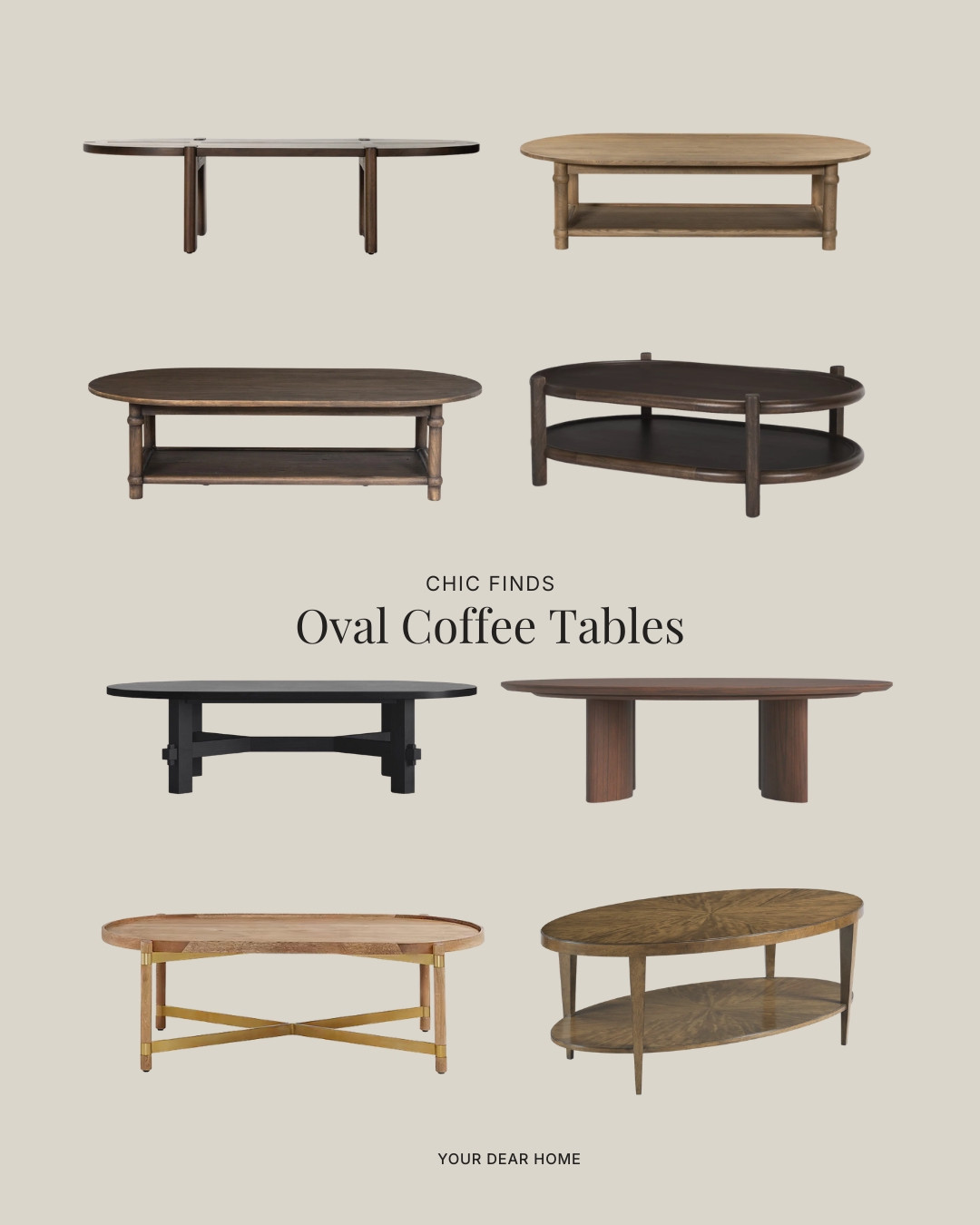 Oval coffee tables feel like a softer version of rectangular ones. They’re great for keeping flow in the room while still giving you enough space to layer decor. 

 #LTKHome