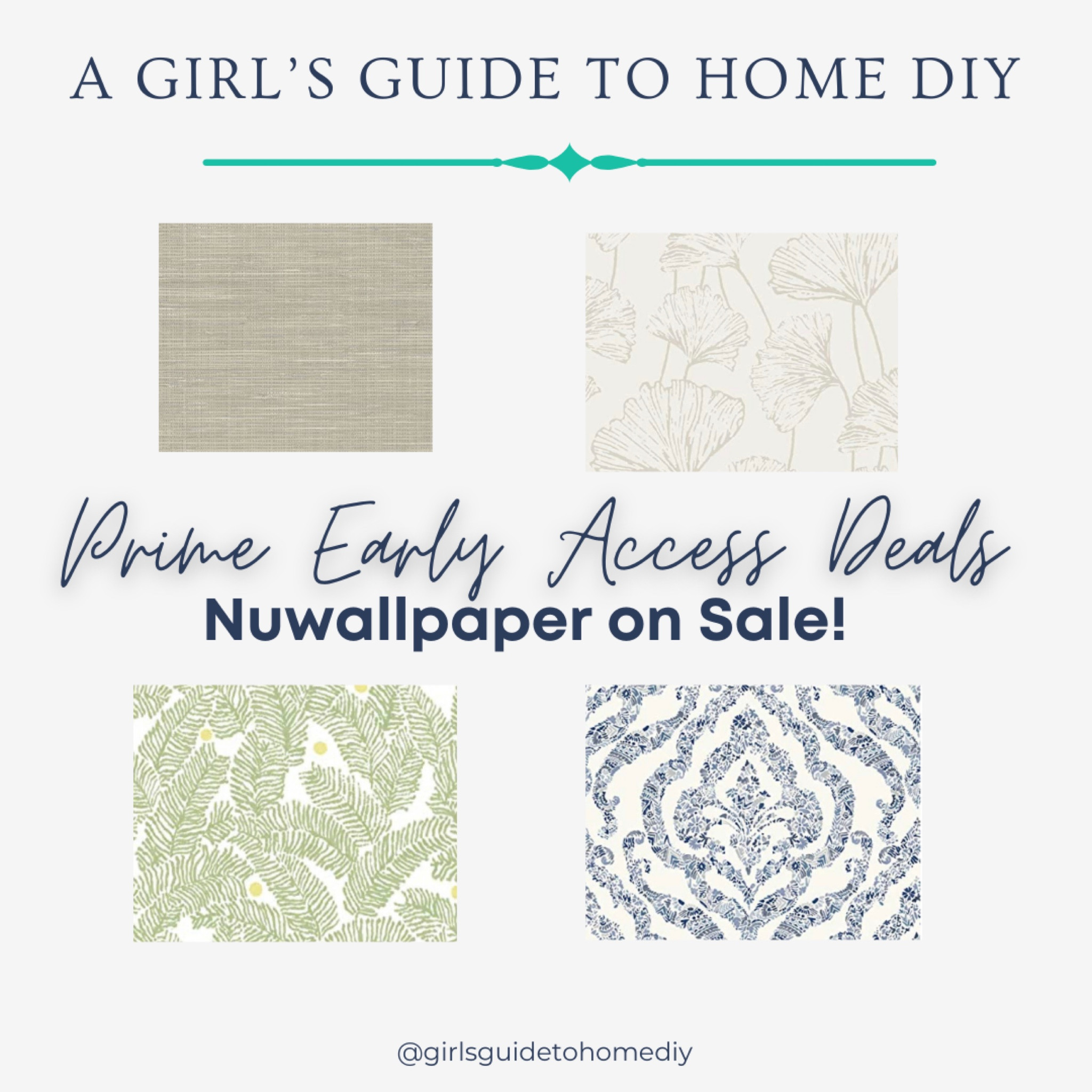 Nuwallpaper removable wallpaper on sale up to 40% off on Amazon Prime Early Access Deals! Removable wallpaper, wallpaper, renter friendly, accent wall, beginner diy, coastal design, grass cloth, blue wallpaper, patterned wallpaper, green wallpaper, neutral wallpaper

#LTKhome #LTKunder50 #LTKsalealert