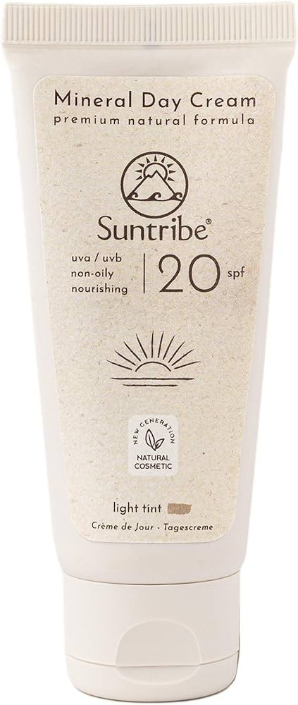 Suntribe Natural Mineral Day Cream SPF 20-40 ml, Organic - 100% Natural, Tinted, Vegan & Non-come... | Amazon (UK)