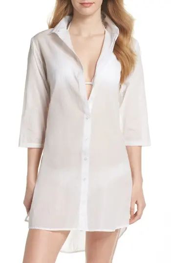 Women's Echo Solid Cover-Up Dress, Size Small - White | Nordstrom