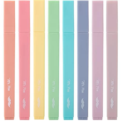 Mr. Pen- Aesthetic Cute Pastel Highlighters Set, 8 pcs, Chisel Tip, Candy Colors, No Bleed Bible ... | Amazon (US)