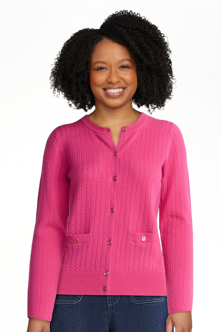 Free Assembly Women's and Women's Plus Cozy Yarn Welt Pocket Cable Cardigan Sweater, Midweight, S... | Walmart (US)