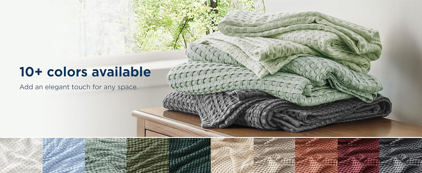 Bedsure Cooling Cotton Waffle Queen Size Blanket - Lightweight Breathable Blanket of Rayon Derive... | Amazon (US)