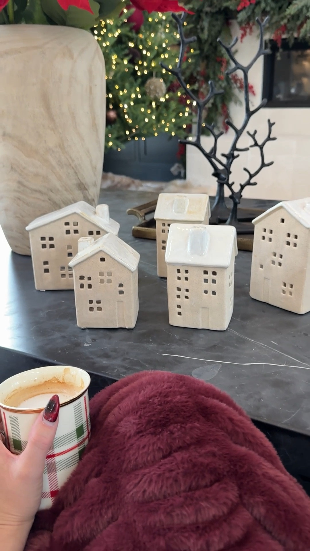 #Ad I have a few new Christmas faves from @wayfair. I am going for cozy vibes this year and these plaid mugs and set of 5 ceramic houses shipped so fast! Just in time for Christmas. #Wayfair #WayfairPartner

#LTKHoliday #LTKSaleAlert #LTKSeasonal