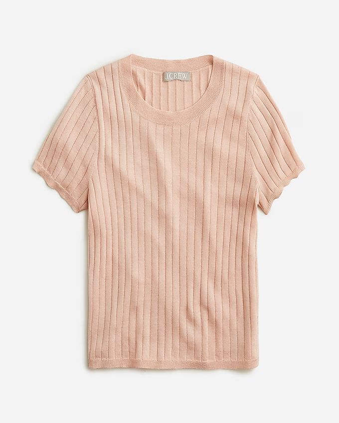 Silk-cashmere blend cropped T-shirt | J.Crew US