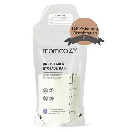 Momcozy Breastmilk Storage Bags 120 Ct Temp-Sensing Discoloration Breastfeeding Storage Bag 6oz/180m | Walmart (US)