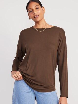 Luxe Long-Sleeve Tunic T-Shirt for Women | Old Navy (US)