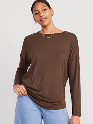 Luxe Long-Sleeve Tunic T-Shirt | Old Navy (US)