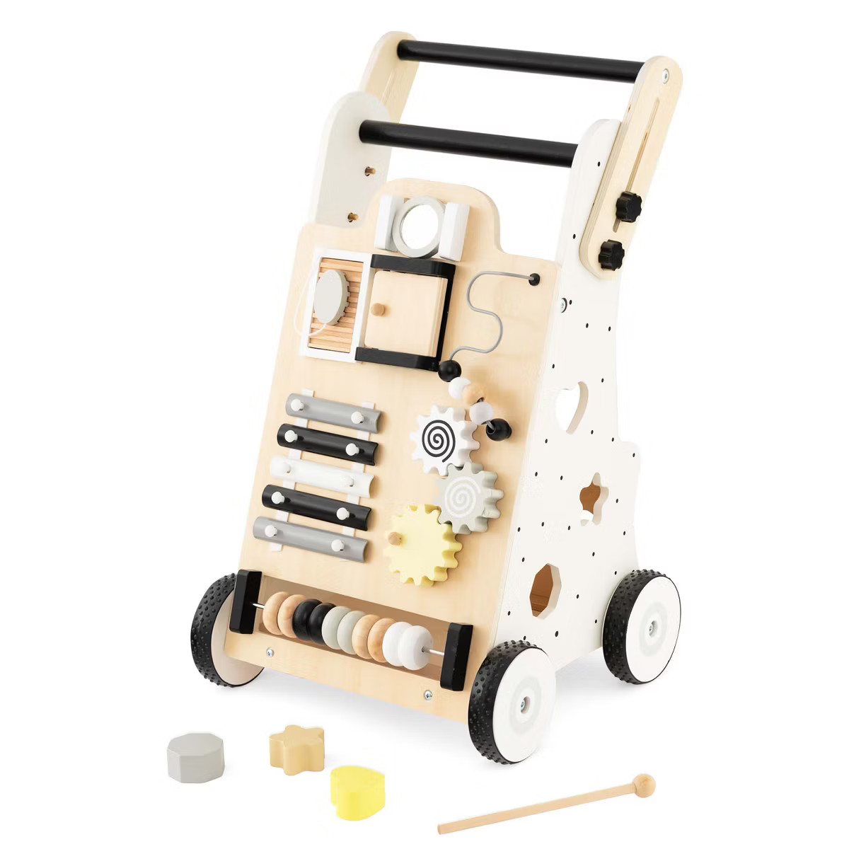 Costway Wooden Baby  Push and Pull Learning Activity Walker with Double Handles | Target